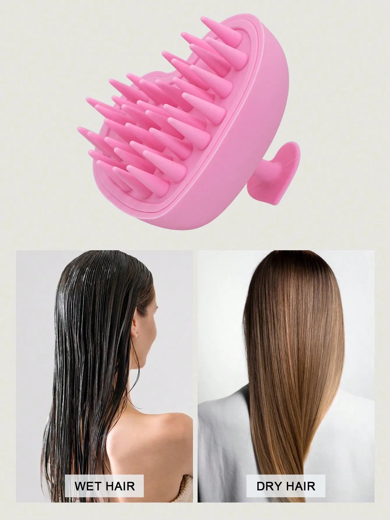 Heart-shaped Silicone Scalp Massager Shampoo Brush Soft Bristles Wet Dry Scalp Brush Wash Clean Care Hair Root Hair Shower Tools