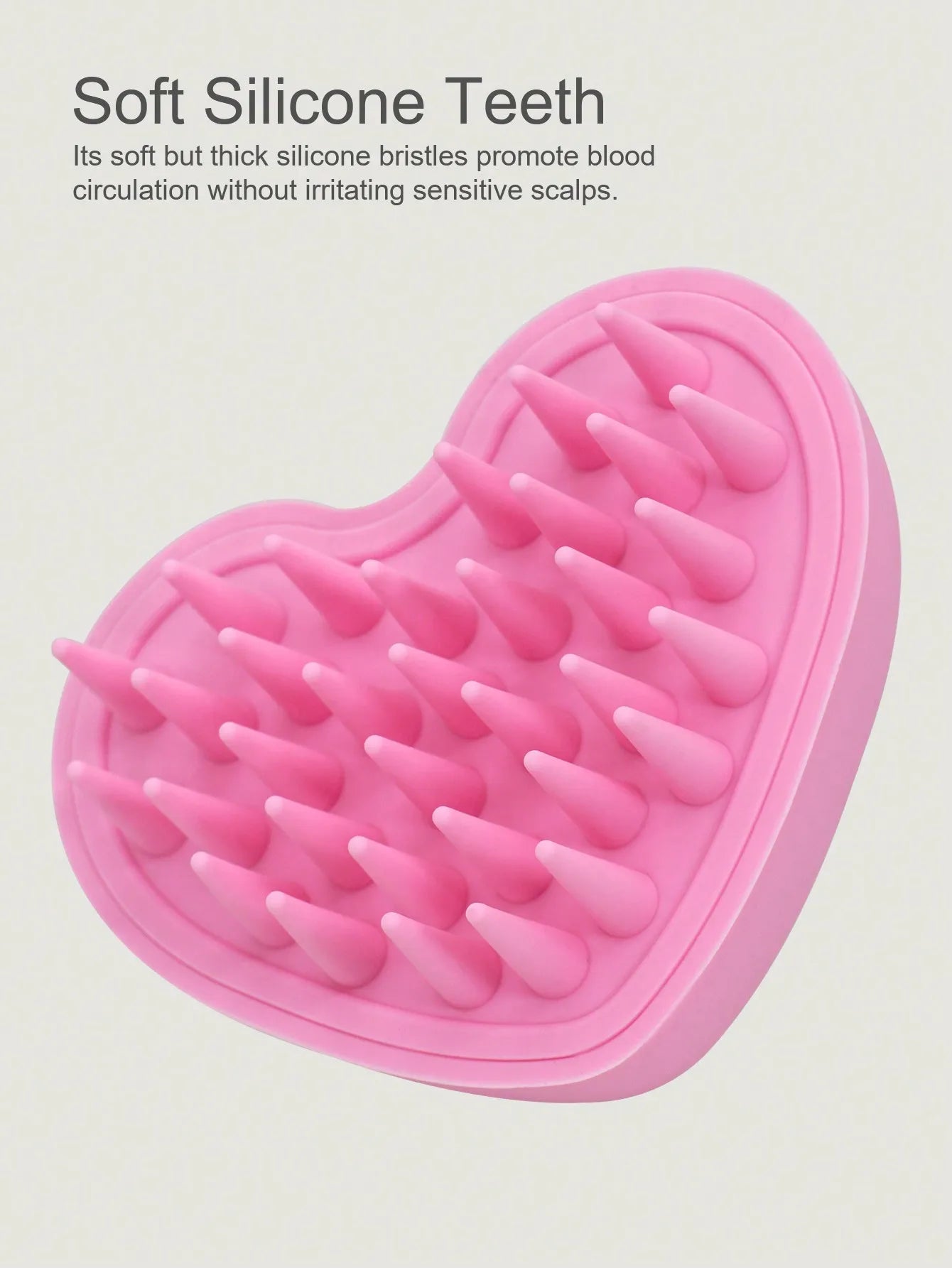 Heart-shaped Silicone Scalp Massager Shampoo Brush Soft Bristles Wet Dry Scalp Brush Wash Clean Care Hair Root Hair Shower Tools